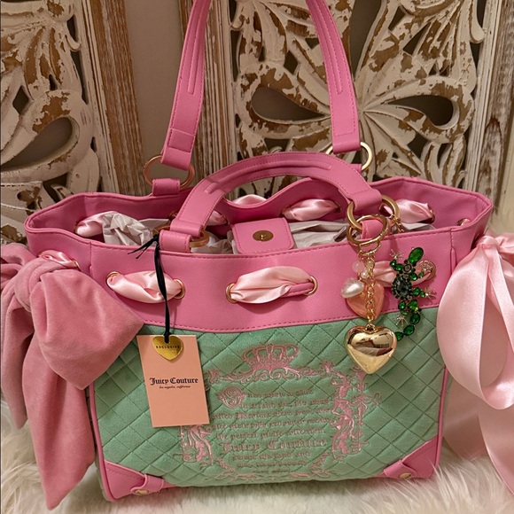 Exclusive Juicy Couture Fairytale Tote in Pink and green with Embellishments 🩷 - Picture 7 of 13